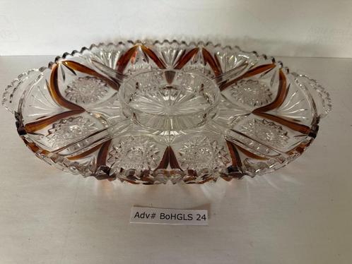 Boheems Kristal serveer schaal / ADV#BoHgls 24, Antiek en Kunst, Antiek | Glas en Kristal, Ophalen
