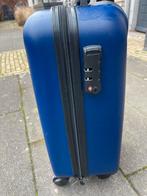 Blauwe handbagage reiskoffer (Human Nature), wieltjes+slot, Ophalen, Hard kunststof, Slot, Minder dan 50 cm
