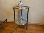 art deco 1930 Tafeltje Bijzettafeltje met spiegelglas chroom, Ophalen of Verzenden
