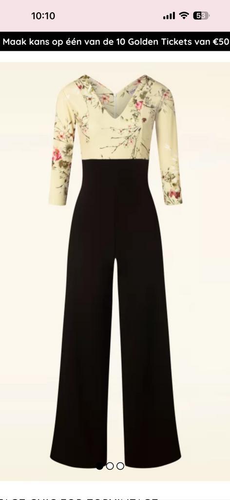 Top vintage chic jumpsuit 12/m, Kleding | Dames, Jumpsuits, Nieuw, Maat 38/40 (M), Zwart, Ophalen of Verzenden