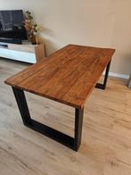 Industriële Eet- & Salontafel Set, Huis en Inrichting, Tafels | Eettafels, Ophalen, Gebruikt, Teakhout, 50 tot 100 cm