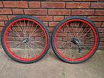 Rode wielenset 20x1.75 met nieuwe binnen- en buitenbanden, Ophalen of Verzenden, Zo goed als nieuw, Algemeen, Wiel