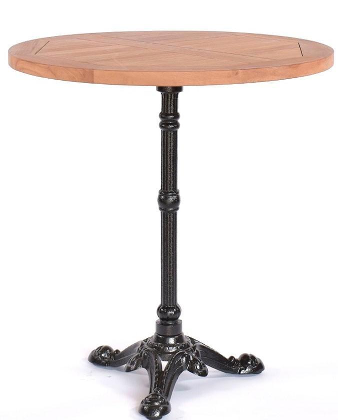Terrastafel teakhout gietijzer rond 70 cm, Tuin en Terras, Tuinmeubel-accessoires, Nieuw, Ophalen of Verzenden