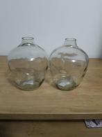 Twee glazen vazen, Overige kleuren, 50 tot 75 cm, Ophalen of Verzenden, Glas