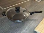 Livarno 32cm wokpan, Huis en Inrichting, Keuken | Potten en Pannen, Gebruikt, Ophalen of Verzenden, Rvs, Keramische plaat