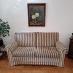 Tweezitsbank met 1 fauteuil. Beige/ grijze streep., Ophalen, Gebruikt, 150 tot 200 cm, Tweepersoons