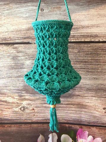 Handmade gehaakte kroonluchter groen/blauw/kwastje nieuw   beschikbaar voor biedingen