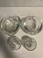 Leerdam spijkerbol vaasje asbak 4x vintage prijs p/stuk, Gebruikt, Overige kleuren, Leerdam, Leerdam