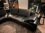 Zwarte Leolux hoekbank van leer type vol de Reve, Ophalen, Gebruikt, Hoekbank, Leer