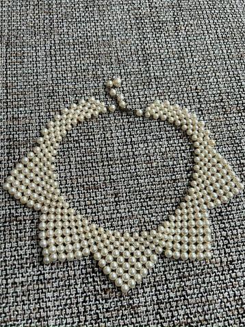 VINTAGE WITTE FAUX PARELKETTING PAREL CHOKER KETTING KRAAG beschikbaar voor biedingen