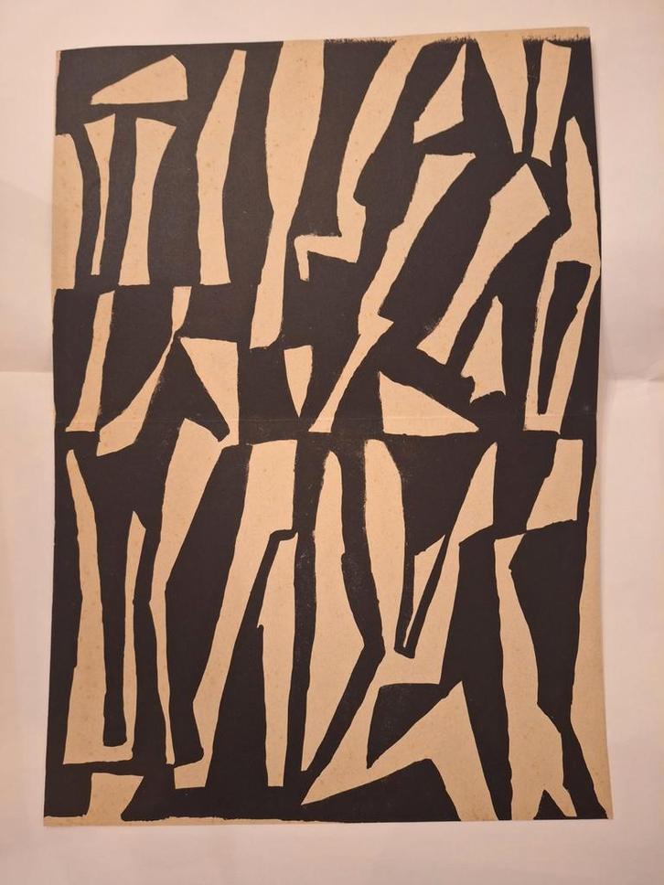 3x Abstracte Houtsnede ( groninger ploeg? ), Antiek en Kunst, Kunst | Schilderijen | Abstract, Ophalen of Verzenden