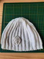 Witte Gebreide Hoed met Bloem 98-104, Ophalen of Verzenden, Meisje