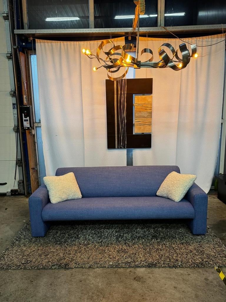 Artifort c691 model 3-zitsbank wol blauw, Tweepersoons, 75 tot 100 cm, Ophalen of Verzenden, Zo goed als nieuw