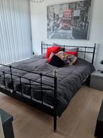 Bed, Ophalen, Zwart, Tweepersoons, Zo goed als nieuw