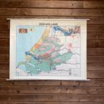 Schoolkaart Zuid-Holland - De Evenaar, Antiek en Kunst, Antiek | Schoolplaten, Ophalen, Aardrijkskunde