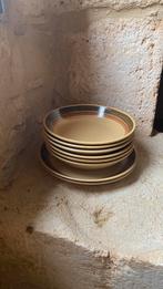 Vintage aardewerk grès borden 8 stuks, Ophalen of Verzenden