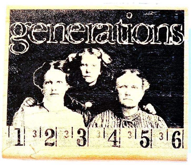 Collector's Item houten stempel Generations van Tim Holtz, Hobby en Vrije tijd, Stempelen, Zo goed als nieuw, Houten stempel, Ophalen of Verzenden