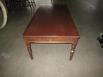 Houten salontafel met 2 laatjes, hoog 46, breed 130, diep 65, Huis en Inrichting, Niet ingevuld, Gebruikt, Niet ingevuld, Niet ingevuld