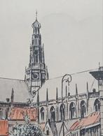 Haarlem litho Spaarne met kerk, Antiek en Kunst, Verzenden