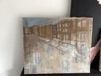 Schilderij Ten Katemarkt Amsterdam - Doek, Antiek en Kunst, Ophalen of Verzenden
