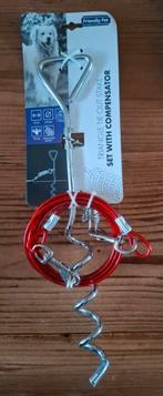 Grondpen Spiraal en aanlegkabel 4,8 meter en dempingsveer., Dieren en Toebehoren, Verzenden, Nieuw, Hondenriem-accessoire