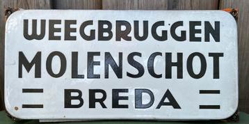 Degelijk geëmailleerd bord Weegbruggen Molenschot Breda beschikbaar voor biedingen