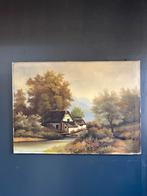 Antiek schilderij op linnen, Antiek en Kunst, Kunst | Schilderijen | Klassiek, Ophalen of Verzenden