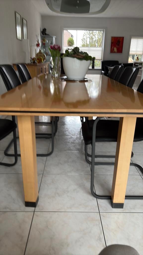 Kersenhouten eettafel., Huis en Inrichting, Tafels | Eettafels, Ophalen, Gebruikt, 100 tot 150 cm, 200 cm of meer