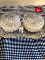 Prachtig geslepen glas vintage petit four set., Ophalen of Verzenden, Gebruikt, Glas of Kopje