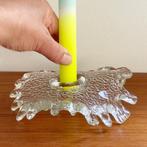 Pukeberg KANDELAAR Splash glas Mid Century design Nordic MCM, Overige materialen, Gebruikt, Ophalen of Verzenden, Kandelaar