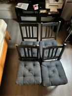 4x IKEA Stefan stoelen + kussens, Huis en Inrichting, Ophalen, Gebruikt, Zwart, Vier