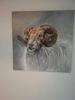 Landelijk schilderij Ram op canvas, Ophalen of Verzenden, Zo goed als nieuw, Schilderij, 50 tot 75 cm