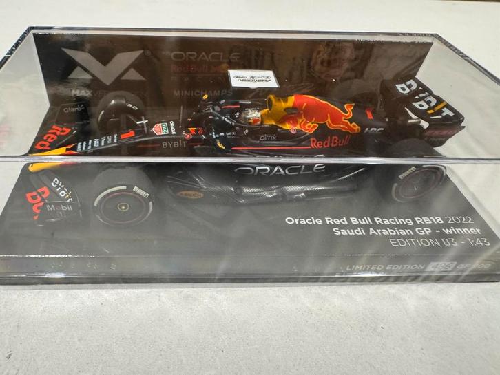 Max Verstappen RB18 1:43 Saudi GP 2022 486/900, Hobby en Vrije tijd, Modelauto's | 1:43, Nieuw, Auto, MiniChamps, Ophalen of Verzenden