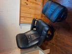 Verstelbare relax stoel en hocker., Huis en Inrichting, Ophalen, Gebruikt, Zwart, Leer