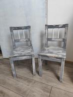 Kinderstoeltjes (2stuks), grey wash behandeld., Tuin en Terras, Ophalen, Gebruikt, Hout