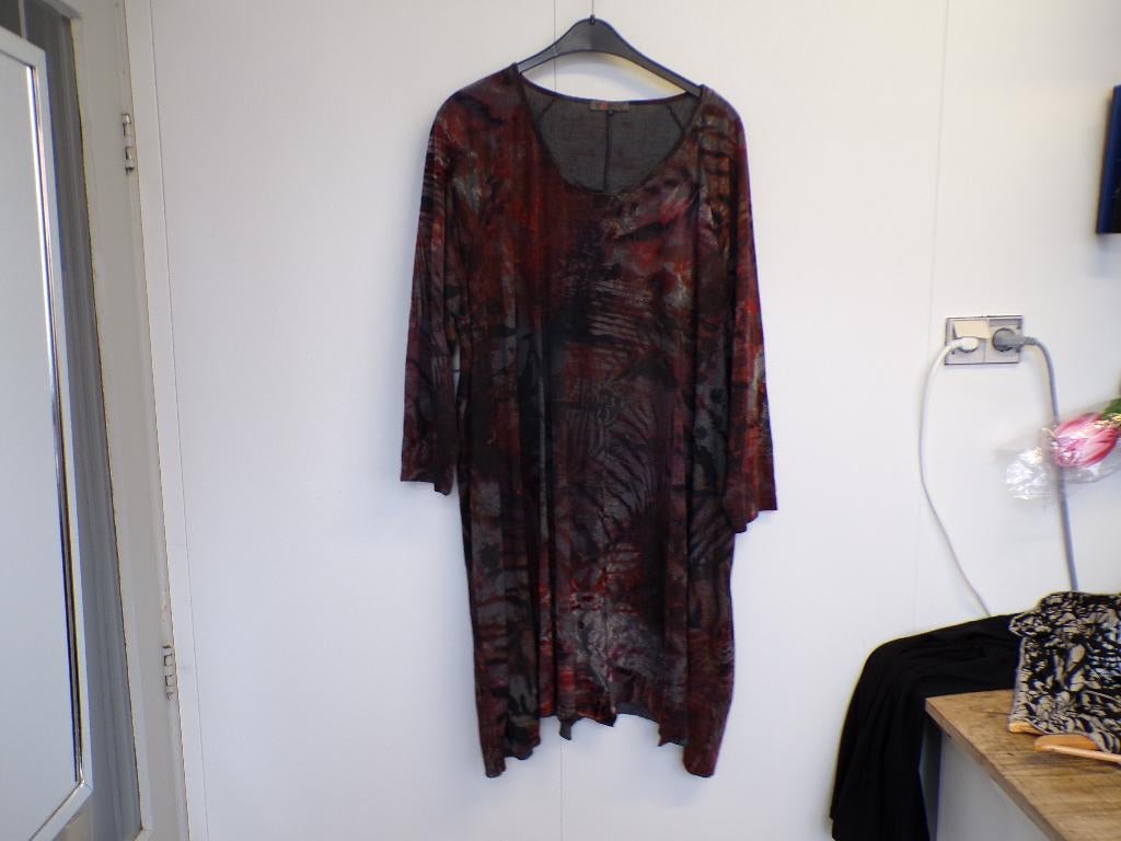 Tuniek Exelle grijstinten/bordeaux/rood/zwart XL - 58/60, Exelle, Overige kleuren, Blouse of Tuniek, Ophalen of Verzenden