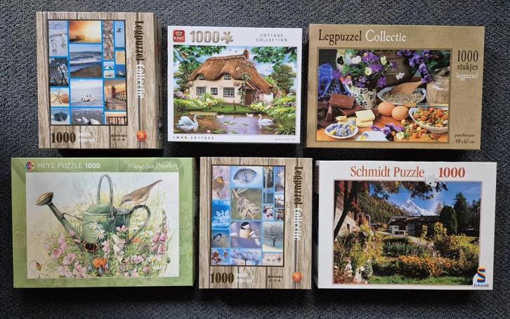 Legpuzzels (6 stuks) verschillende afbeeldingen, Hobby en Vrije tijd, Denksport en Puzzels, Zo goed als nieuw, Legpuzzel, 500 t/m 1500 stukjes