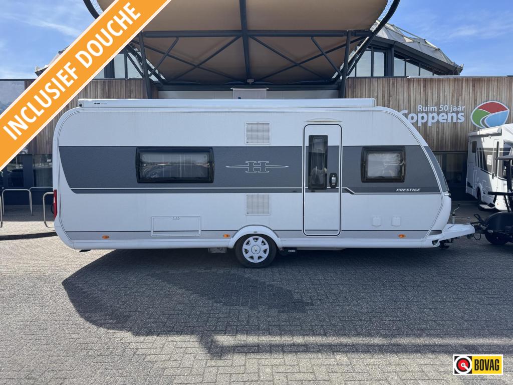 Hobby Prestige 560 WFU 2018 Mover,Airco,Luifel!!, Caravans en Kamperen, Standaardzit, Bedrijf, 5 tot 6 meter, Schokbreker