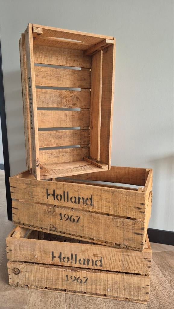 Vintage Fruitkisten 'Holland 1967' - Decoratief & Praktisch, Doe-het-zelf en Verbouw, Ophalen, Gebruikt, 50 tot 75 cm, Minder dan 40 cm