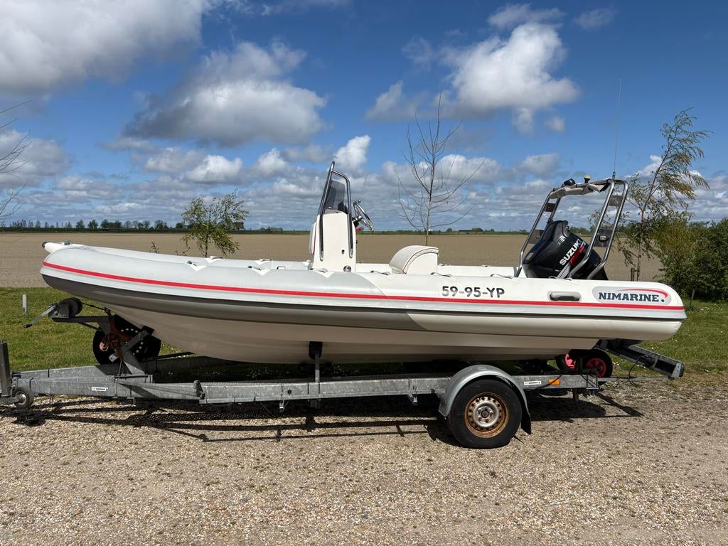 Nimarine N590 RIB met 140pk Suzuki inclusief trailer, Ophalen, Gebruikt, 50 pk of meer, Snelvarend