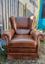 Chesterfield🇬🇧 bruin leer ,vintage mancave Engels, Huis en Inrichting, Fauteuils, Ophalen, Gebruikt, Mancave,retro,Engels,industrieel