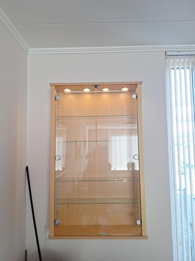 Vitrinekast, Ophalen, 50 tot 100 cm, Zo goed als nieuw, 150 tot 200 cm