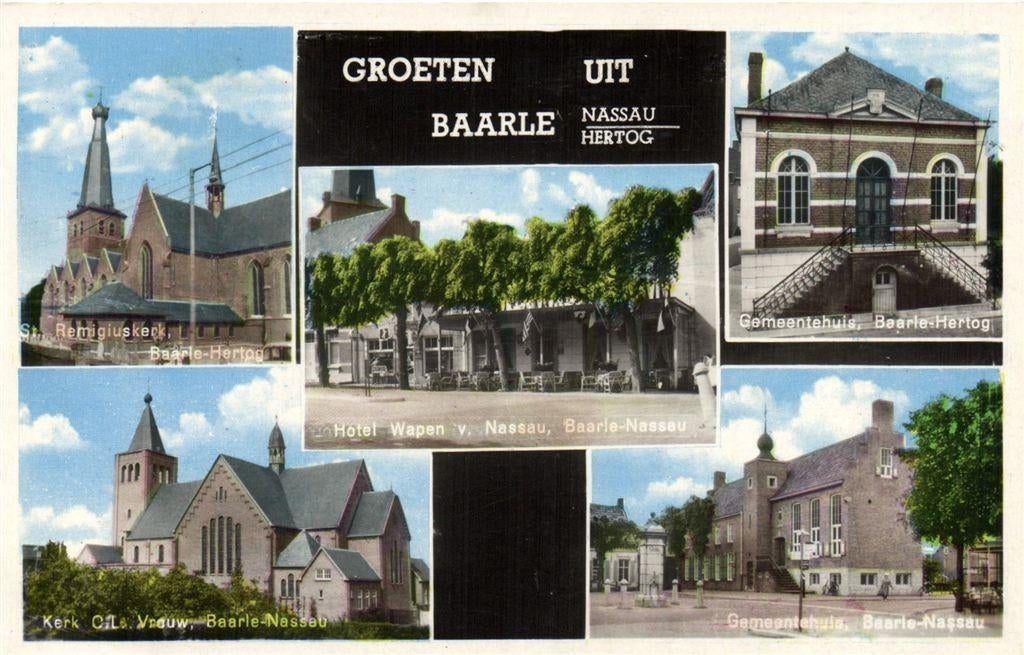 Groeten uit Baarle Nassau Hertog - 5 afb o.a. Hotel Wapen va, Ophalen of Verzenden, Voor 1920, Gelopen, Noord-Brabant