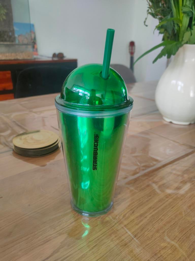 Starbucks Groene Isolatiebeker met Rietje - 473 ml, Ophalen of Verzenden, Gebruikt