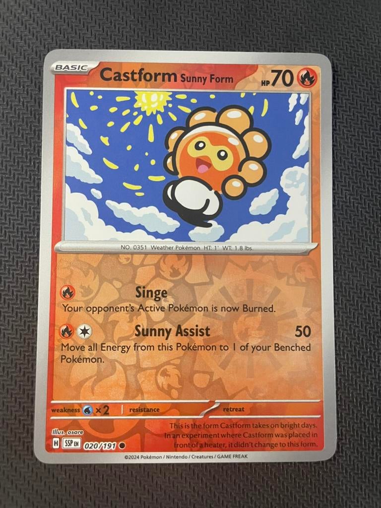 Castform 020/191 Reverse Holo Surging Sparks Packfresh, Verzenden, Zo goed als nieuw