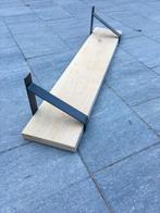 Wandplank eikenhout met metalen beugels, Ophalen of Verzenden, Gebruikt