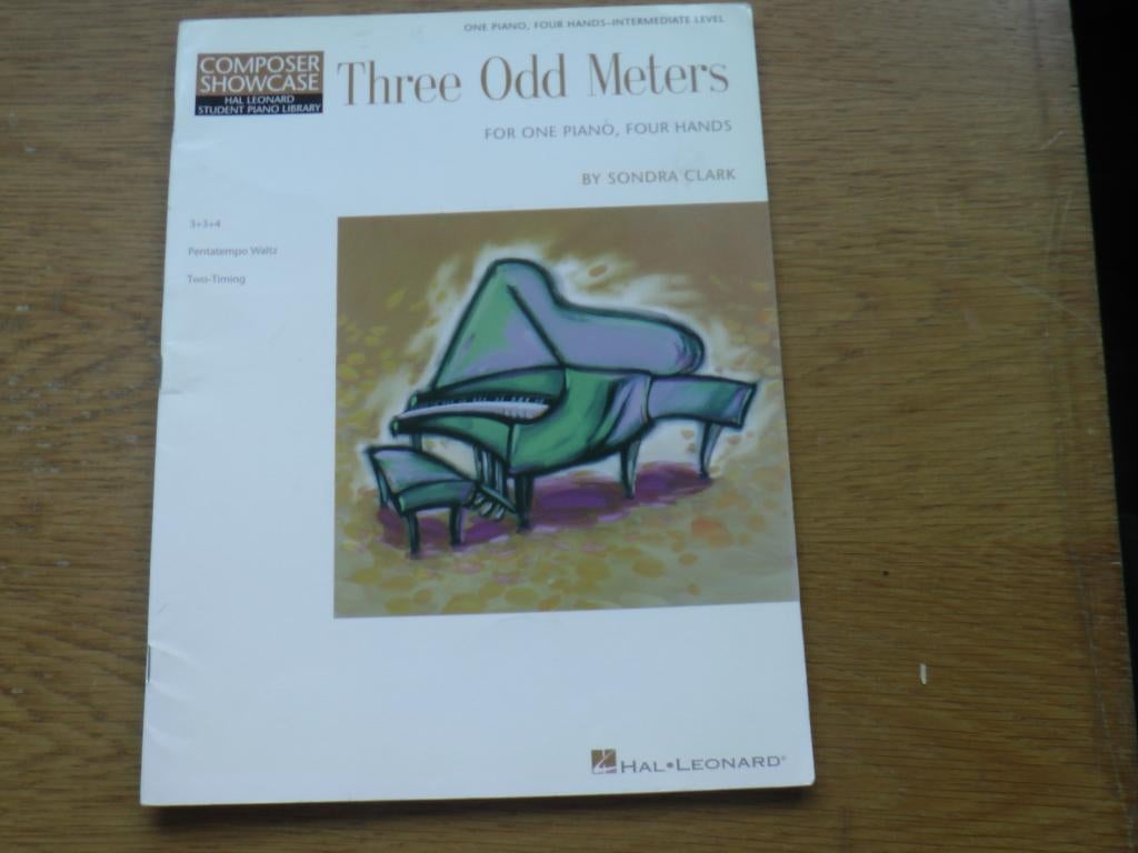 Three odd meters - sandra clark - 4 handig piano, Muziek en Instrumenten, Bladmuziek, Gebruikt, Klassiek, Ophalen of Verzenden