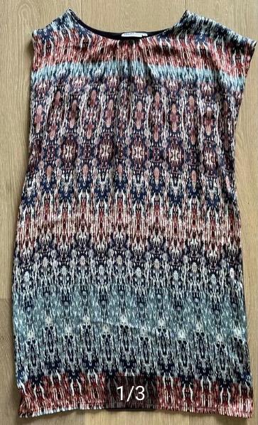 Kleurige comfortabele (huis) jurk, 38, Maat 38/40 (M), Blauw, Ophalen of Verzenden, Trend One