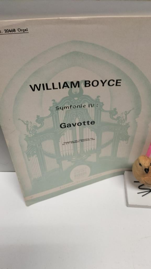 Boyce, William; Symfonie IV : Gavotte (Klavarskribo, Orgel, Gebruikt, Ophalen of Verzenden, Religie en Gospel