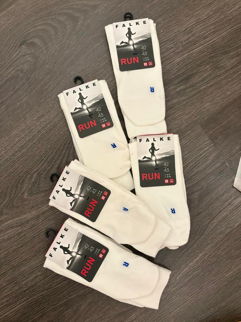Falke Run Sokken Maat 42-43 - 5 Paar, Sokken en Kniesokken, Wit, Nieuw, Overige maten